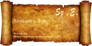 Szotyori Ede névjegykártya